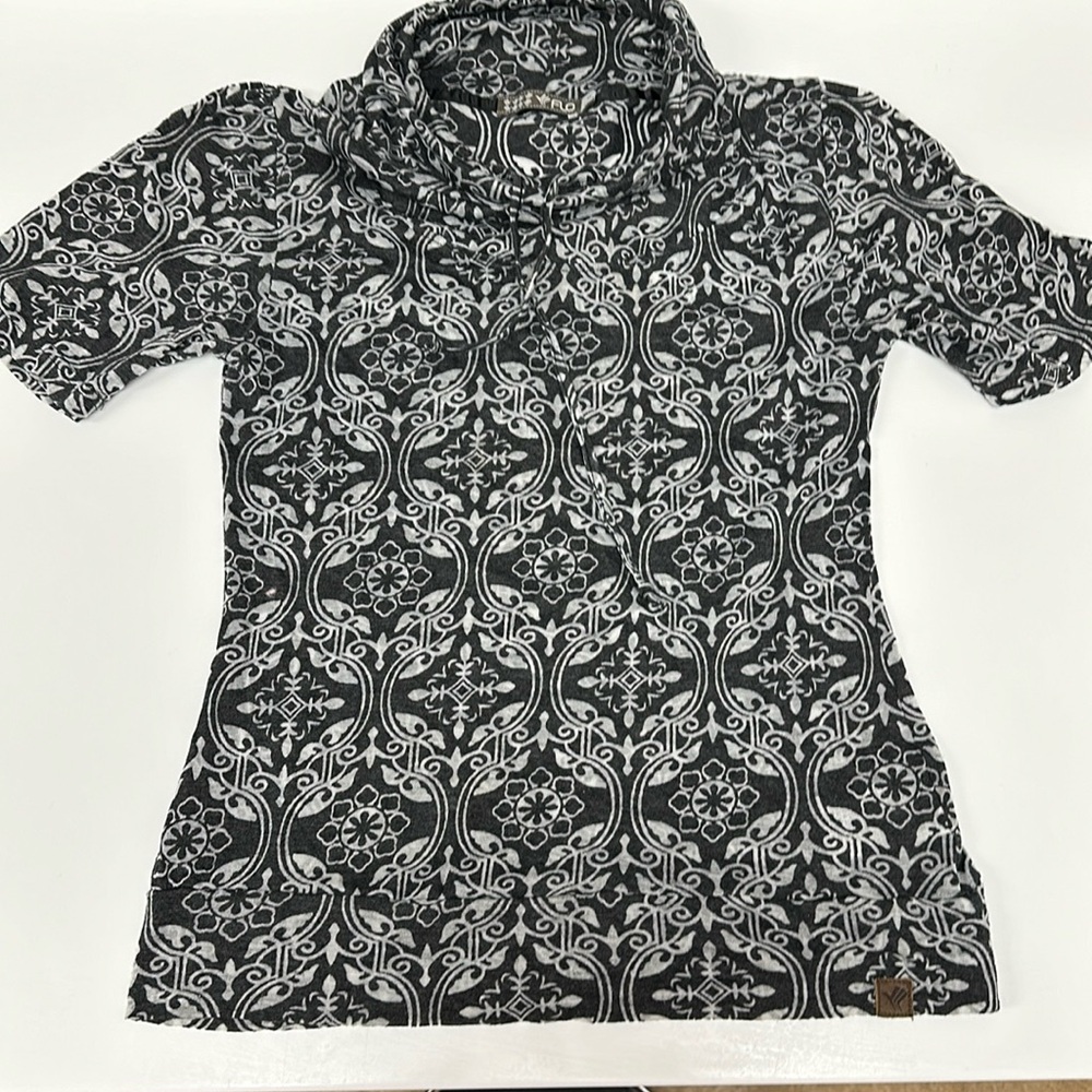 Flo semi sheer top -cowl neck size medium